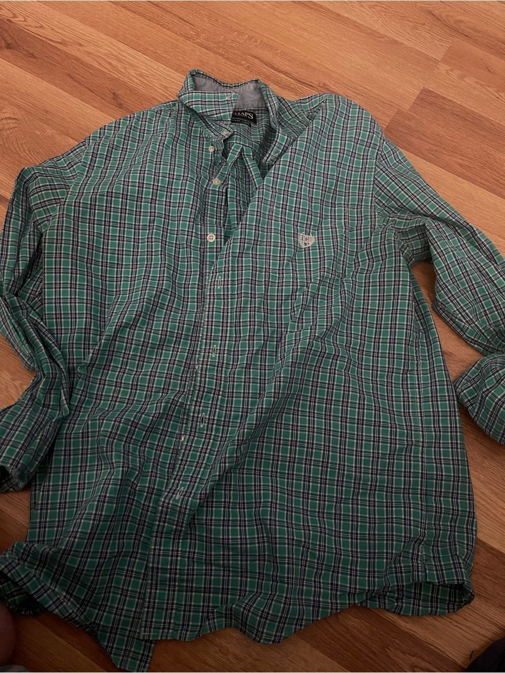 Chaps Green Plaid Button-Down Shirt